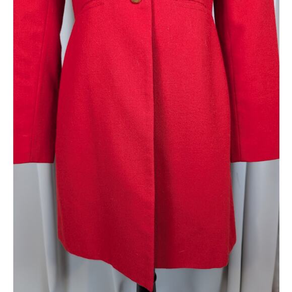 Vintage Harve Bernard by Bernard Holtzman Wool Overcoat Red with Gold Buttons XS - Picture 13 of 16